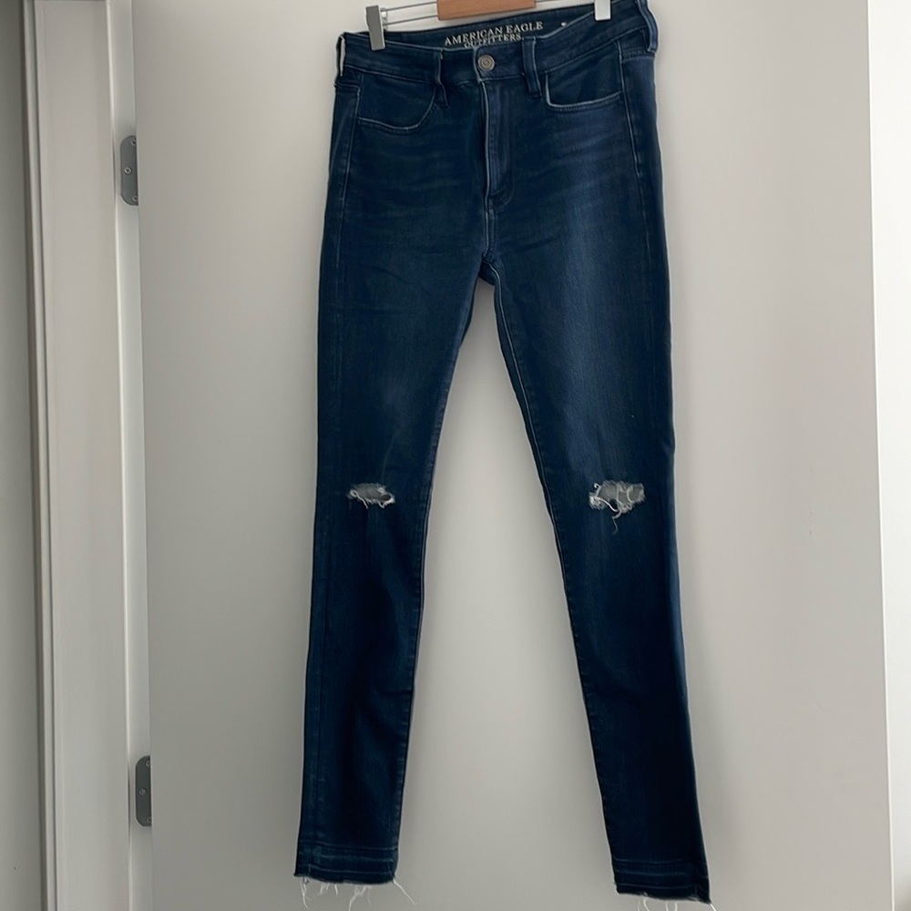 American Eagle Hi Rise Destroyed Jeggings